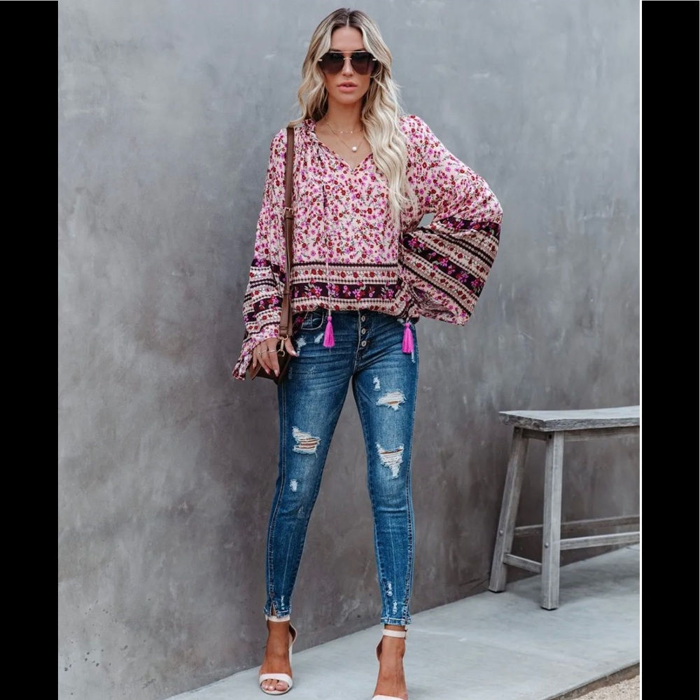 Vici Maloney Printed Tassel Top